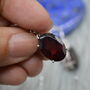 Garnet Earrings: Dangle Drop, Oval, Red Gemstone, January Birthstone, thumbnail 7 of 8