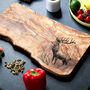 Stag Engraved Olive Wood Cheeseboard, thumbnail 5 of 11