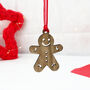 Cute Gingerbread Person Tree Decoration, thumbnail 4 of 9