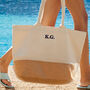 Personalised Initials Embroidery Beach Tote Bag Gift, thumbnail 1 of 3