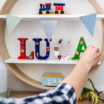 Personalised Paint Your Own Superhero Wooden Name, 8 of 10