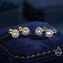 Sterling Silver Delicate Cz Flower Stud Earrings, thumbnail 6 of 12