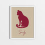 Personalised Vintage Style Cat Silhouette Art Print, thumbnail 5 of 8