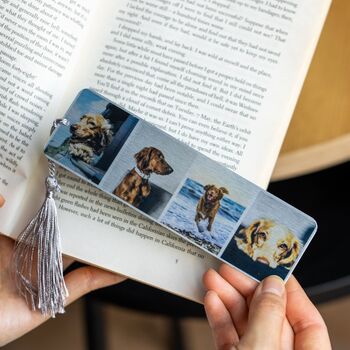 Your Dog Portrait Brushed Metal Photo Bookmark, 2 of 11