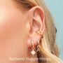 Sterling Silver Starburst Cz Huggie Hoop Earrings, thumbnail 7 of 11