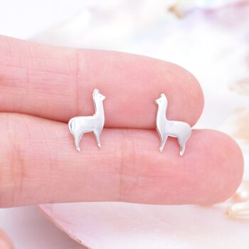 Sterling Silver Alpaca Llama Sheep Stud Earrings, 5 of 12
