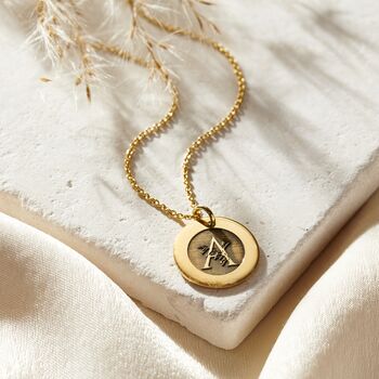 Floral Engraved Initial And Date Necklace, 2 of 7
