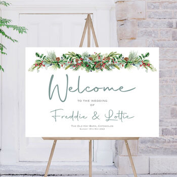 Festive Wedding Welcome Sign, 3 of 7