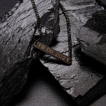 Lapis Lazuli Stone Pendant For Men, Black Pendant Necklace, 6 of 10