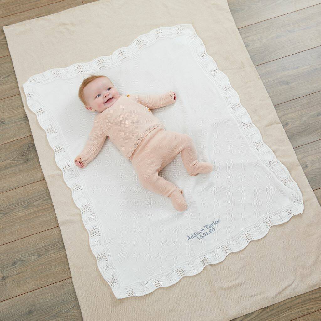Personalised Cream Christening Blanket By My 1st Years