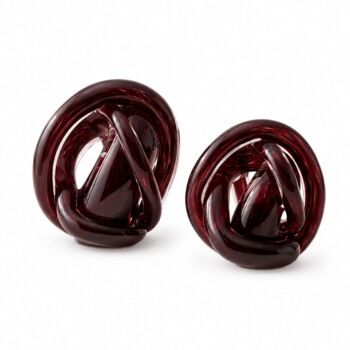 Clear Handblown Glass Knot Sculpture Set Of Two, 10 of 12