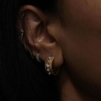Belle Cz Gold Hoops, 2 of 6