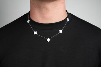 Clover Necklace Silver/White, 3 of 3