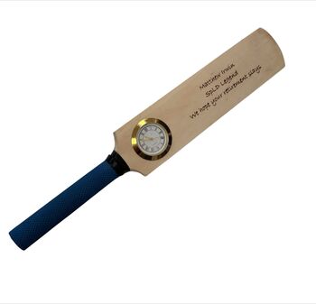 Personalised Mini Cricket Bat With Clock, 8 of 12