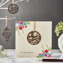 Laser Cut Wooden Motif Eid Mubarak Card Cream, thumbnail 2 of 2