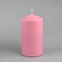 G Decor Henry Velvet Matt Powder Pink Pillar Candles, thumbnail 3 of 4