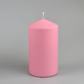 G Decor Henry Velvet Matt Powder Pink Pillar Candles, 3 of 4