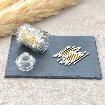 Natural Bamboo Cotton Buds In Glass Jar 50 Buds, 2 of 5