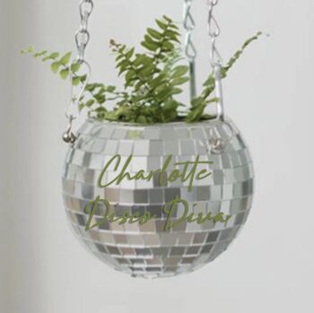 Personalised Disco Ball Hanging Planter, 7 of 10