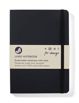 Black A5 Recycled Leather Lined Notebook, 3 of 6