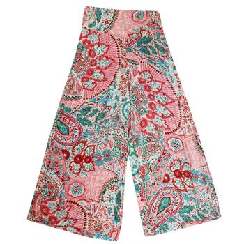 'Marlowe' Pink And Blue Paisley Viscose Palazzo Trousers, 7 of 7