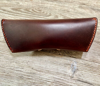 Chocolate Brown Personalised Leather Glasses Case, 7 of 10