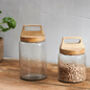 Recycled Glass And Wood Storage Jar, thumbnail 1 of 1