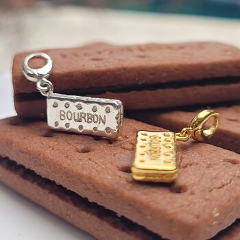 Sterling Silver Bourbon Biscuit Charm Necklace, 5 of 6