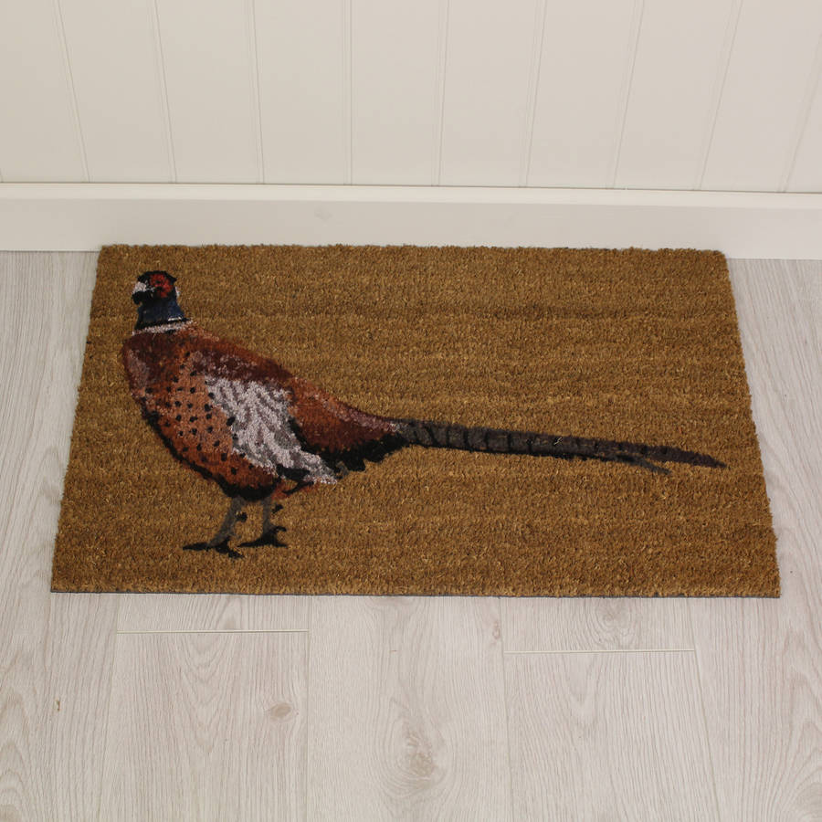 coir doormat / pheasant bird by garden selections