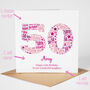 50th Birthday Card Personalised For Her Any Age, thumbnail 2 of 5