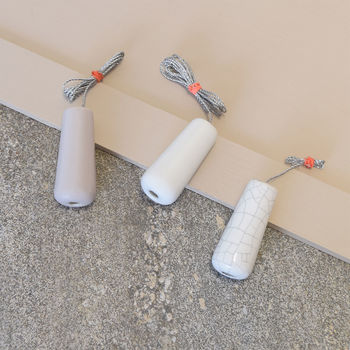 Modern Decorative Ceramic White And Grey Blind Pulls, 4 of 4