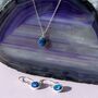 Black Opal October Birthstone Sterling Silver Drop Earrings, thumbnail 2 of 4