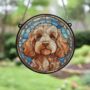 Cockapoo Golden Stained Glass Effect Suncatcher, thumbnail 3 of 3