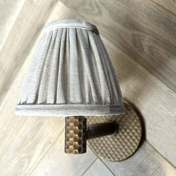 Linen Gathered Lampshade, Duplex Fitting, 3 of 5