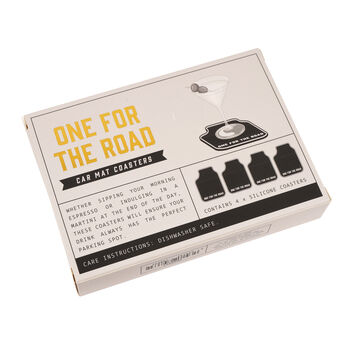 Dapper Chap Set Of Four Car Mat Coasters | Gift Box | Silcone Coasters | Fathers Day | Mothers Day, 6 of 6