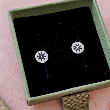 Seaside Themed Silver Stud Earrings Various Designs, 3 of 7