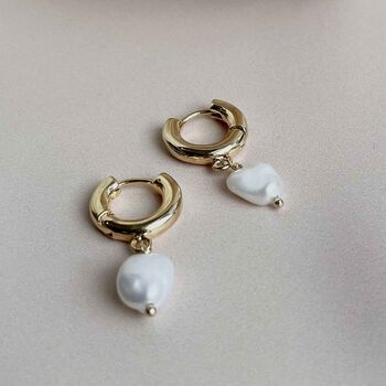 Alessia Freshwater Pearl Charm Hoops, 4 of 5