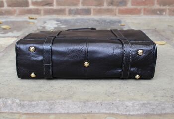Leather Briefcase For Men Women Black Messenger, 7 of 12