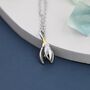 Snowdrop Flower Pendant Necklace In Sterling Silver, thumbnail 2 of 11