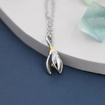 Snowdrop Flower Pendant Necklace In Sterling Silver, 2 of 11