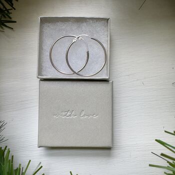 Sterling Silver Classic Medium Hoop Earrings, 2 of 5