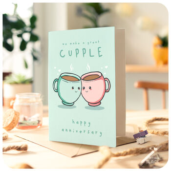 Cute Pun Happy Anniversary Card, Husband Wife Partner, 4 of 4