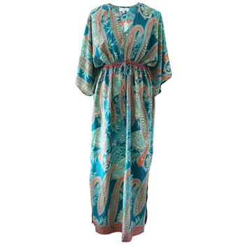 'Aspen' Turquoise Paisley Batwing Dress, 5 of 5
