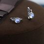 5mm Moonstone Huggie Hoop Earrings, thumbnail 2 of 12