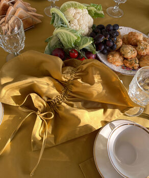 Eloisa Mustard Cotton Napkins With Pleating Channels Set Of Two, 3 of 5