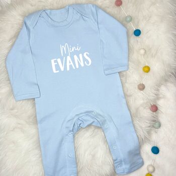 'Mini' Personalised Rompersuit Gift For New Baby, 7 of 8