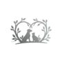Dog And Cat Branch Heart Steel Garden Sculpture, thumbnail 2 of 3