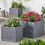 Siena Grey Embossed Planter, thumbnail 1 of 7