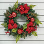 Faux Amaryllis And Apples Christmas Wreath, thumbnail 1 of 2