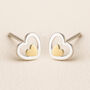 Sterling Silver Double Heart Stud Earrings, thumbnail 1 of 6
